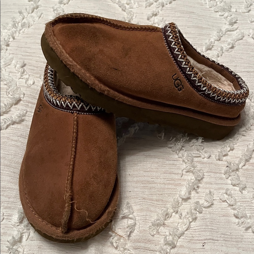 UGG Chestnut Suede Slip-On Slippers